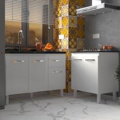Armário Cozinha Gabinete Pia de 120 cm Aline e Balcão Fran para Cookto