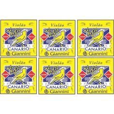 6 Encordoamento Violão Nylon Canário Giannini Genw - Média