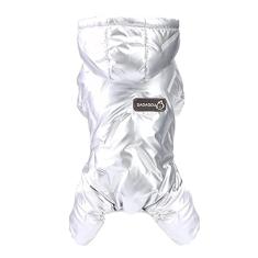 Izefia Casaco para cães à prova de vento, casaco para clima frio, 4 pernas, quente, para cães, roupas grossas de inverno, casaco à prova de neve, casaco de algodão para cães pequenos, gatos médios,