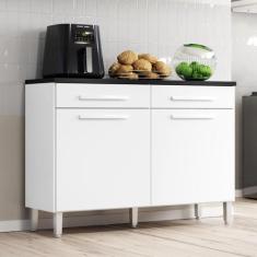 Balcão De Cozinha 2 Portas 2gav 1,20m - Quarta Divisão Móveis, Branco