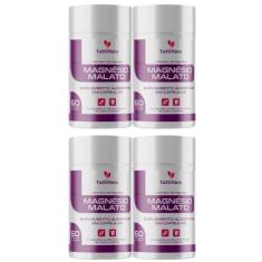 Kit 4x Magnésio Malato Premium 60 Cápsulas de 500mg Tuttiflora