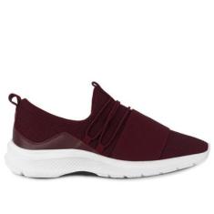 Tênis Esportivo Feminino Calce Fácil Elástico Confortável Leve Caminhada-Feminino