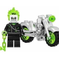 Boneco Blocos De Montar Moto Motoqueiro Fantasma Air Chain