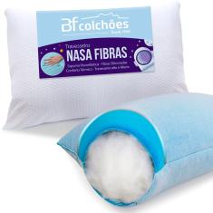 Travesseiro Alto de Espuma Nasa com Conforto Térmico Gelsense e Fibra Siliconada Antialérgico - BF Colchões