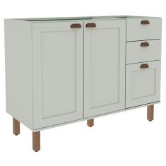 Balcão De Cozinha 2 Portas 3 Gavetas Verde Mint 1532 - Genialflex