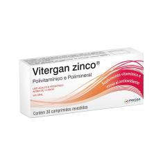 Suplemento Vitamínico-Mineral Vitergan Zinco 15mg - 30 Comprimidos Marjan 30 Comprimidos Revestidos