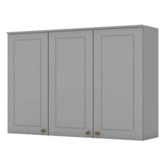 Armário Aéreo 3 Portas 120 cm Americana Cinza - Henn