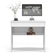 Mesa Escrivaninha Branco Com 1 gav Notebook Office Compact Vitória Branca