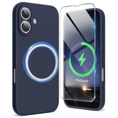 SURPHY Capa compatível com Phone Plus de 6,7 polegadas (2024), capa de silicone líquido compatível com MagSafe com proteção de câmera, capa de celular de borracha de gel macio com forro de microfibra,