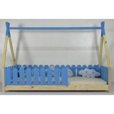 Cama Montessoriana Solteiro Cabana Colorida Madeira Maciça Pinus - Pip