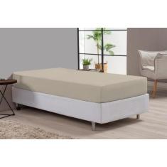 Lençol Avulso 80% Algodão Cáqui Cama Solteiro 180 Fios - Beatriz Enxov