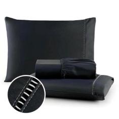 Jogo de Lençol 03 Peças Queen 400 Fios 100% Macio Fronha Com Ponto Pal