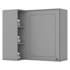 Armário Aéreo Canto Reto 1 Porta Nova York Cinza - Henn