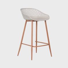 Banqueta Polipropileno e Aço Mônaco Média Espresso Móveis