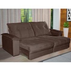 Sofá Retrátil E Reclinável 2 Lugares 2,90m Veludo Veneza Bom Pastor Castor