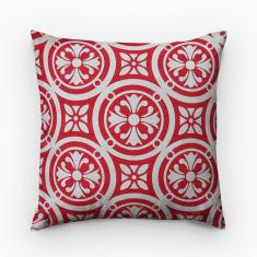 Capa de almofada VivaIN geométrico cru com vermelho