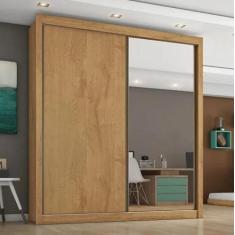 Guarda Roupas 2 Portas 1 com Espelho 100% mdf Zurique Móveis Europa