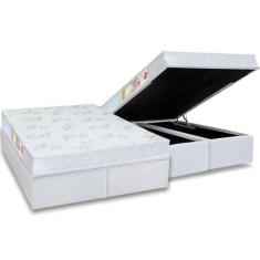 Cama Box Baú Queen: Colchão Espuma Castor D33 Sleep Max Relax + Base C