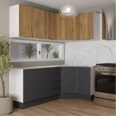 Cozinha Modulada 6 Peças sem Tampo com Rodapé 3 Aéreos e 3 Balcões Ipa