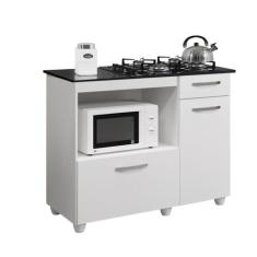 Balcão para Cooktop 4 Bocas e Forno 2 Portas 1 Gaveta Violeta Kaiki Mó