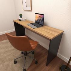 Escrivaninha Mesa Escritório 160cmx42cm com Caixa de Tomada 160cm Pret