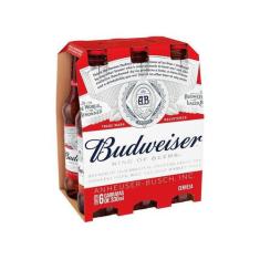 Pack com 6 Cerveja Budweiser Long Neck 330ml