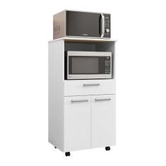 Balcão Multiuso para Forno Microondas 2 Portas e 1 Gavetão Duo Branco - Pallazio