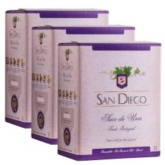 Suco De Uva Tinto Integral Bag-In-Box 3L San Diego Kit 3
