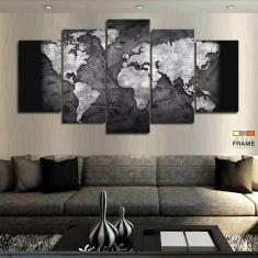 Quadros Mapa Mundi 63x130mt em Tecido