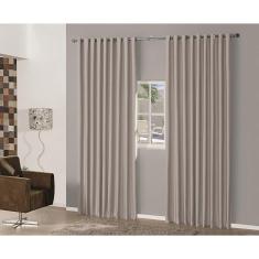 Cortina Blackout Em Tecido 4,00X2,80 Corta Luz Marrom Claro