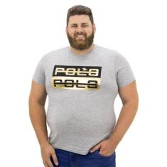 Camiseta Detalhe Dourado Plus Size Masculina Polo - Polo