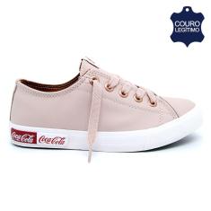 Tênis Coca-Cola Feminino Blend Leather em Couro Rosa