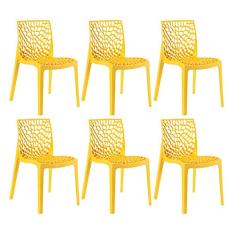Loft7 Home Decor, Kit 6 Cadeiras Gruvyer - Amarelo
