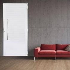 Porta Lambril de Alumínio 210 x 90cm com Puxador Linha 30 Lado Esquerdo Branco