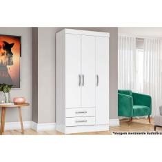 Guarda Roupa 3 Portas e 2 Gavetas Briz BE16 Branco/Rosa - Henn