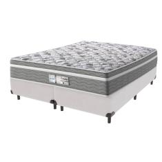 Cama Box Branco e Colchão Queen Evolution Molas Ensacadas Probel
