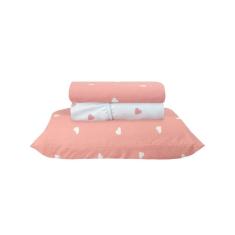 Jogo de Cama Solteiro Sultan 180F Sonhare Prata Coração 3 Pç