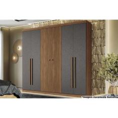 Guarda Roupa 6 Portas e 4 Gavetas Buriti Jatoba/Grafitte - Santos Andi