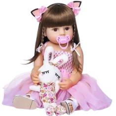 Boneca Reborn Realista 100% Silicone Pode dar Banho NewHappy - New Hap