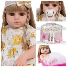 Boneca Reborn Realista Valentina Corpo de Vinil Pode Molhar - Cegonha 