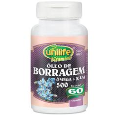Óleo de Borragem 500mg Unilife 60 cápsulas