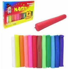 Massinha de modelar com 12 cores 130g - MAGIX