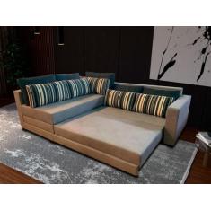 Sofá de Canto SFC_nu 07 Com Mola Ensacada que se Transforma em Sofá Ca