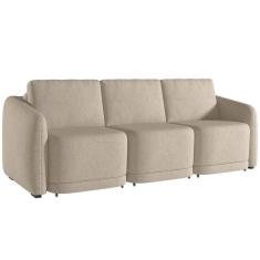 Sofá Cama Para Sala De Estar 4 Lugares 336cm Montserrat K01 Linho Bege - Lyam Decor