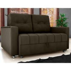 Sofá Cama 2 Lugares Duleek Veludo Maserati Marrom
