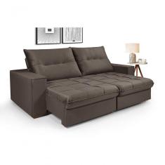 Sofá Cancún 2,30 3 Lugares Império Estofados Veludo Veludo Castanho 170