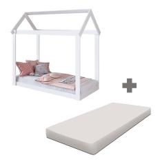Cama Infantil Montessoriana com Colchão Casinha Branco Meu Fofinho Art In Móveis