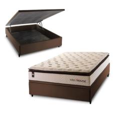 Conjunto Box Baú Marrom Quartzo Bege 138x188x78 c/Molas Ensacadas