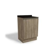 Balcão de Cozinha Modulado Maxxi G742 1 Porta c/Tampo 60cm Nogal/Preto