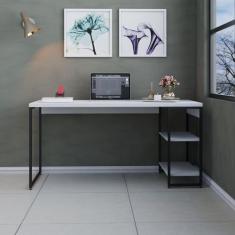 Escrivaninha Mesa Escritório com Estante Baixa Estilo Industrial 150cm